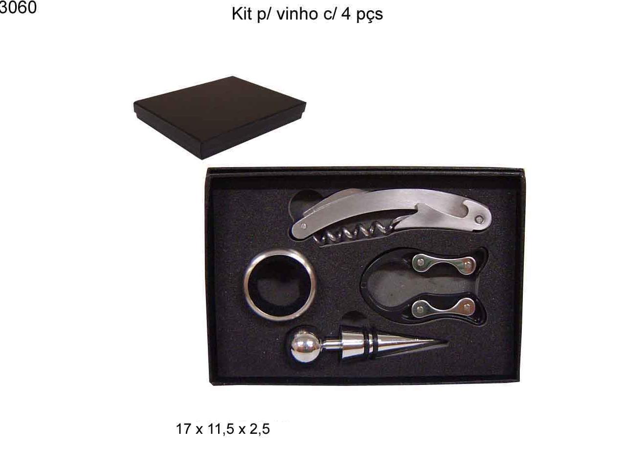 Kit p/ vinho c/ 4 peças (3060)