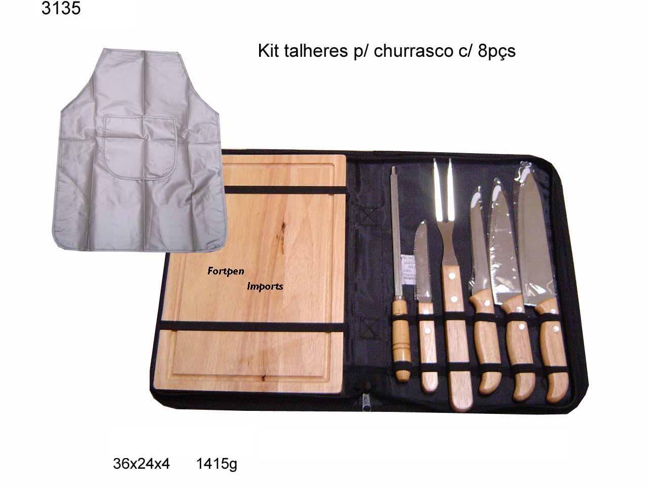 Kit talheres para churrasco com 6 pçs (3135)