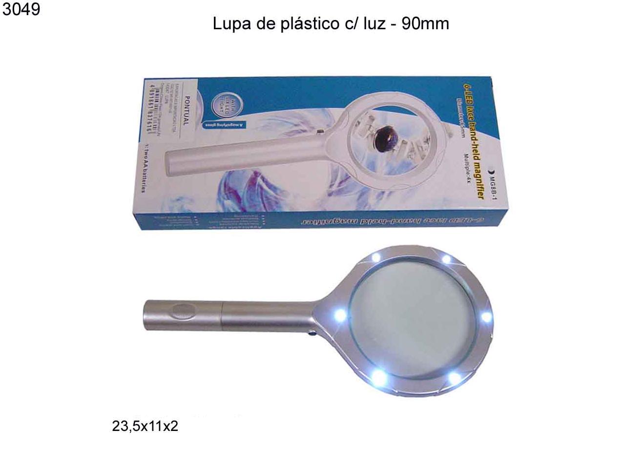 Lupa de plastico c/ luz  (3049)